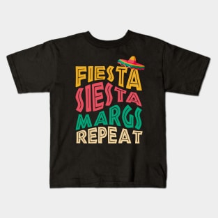 Fiesta Siesta Margs Repeat Cinco de Mayo Bachelorette Party Kids T-Shirt